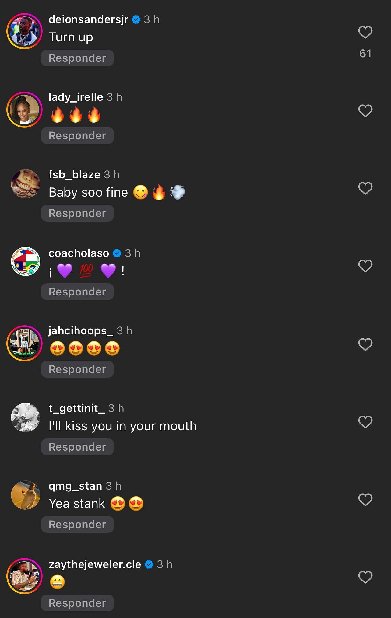 Comments on Shelomi's post. - Source: Instagram/@shelomisanders
